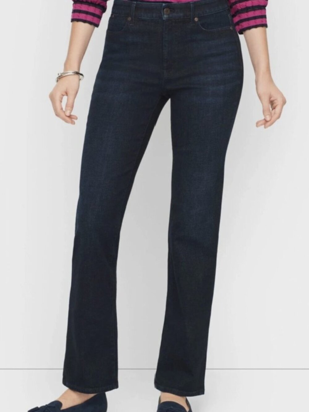 Talbots 12 Barely Boot Jeans Dark Wash High-Waisted